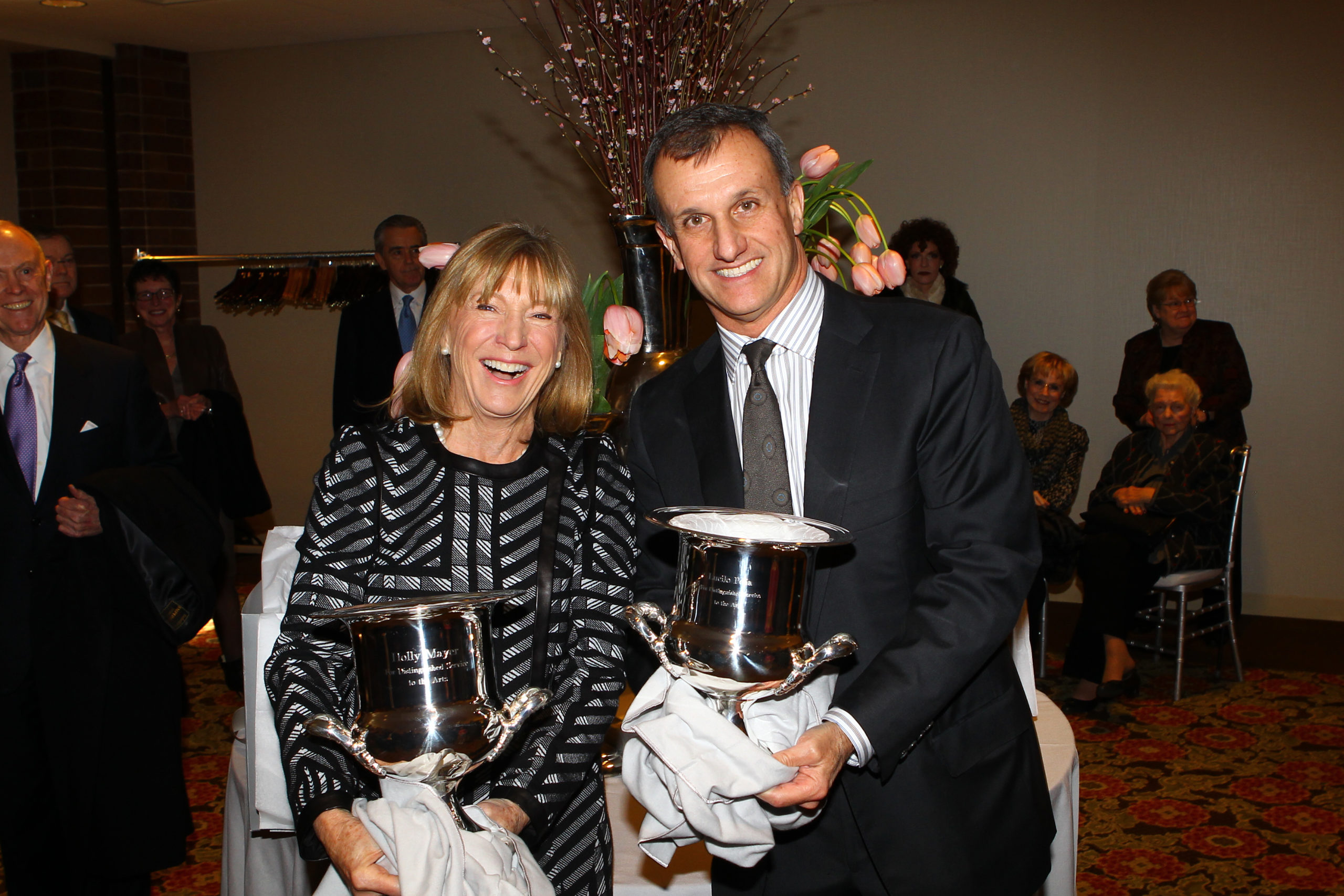 2014 Silver Cup Honorees, Holly Mayer and Lucilo Pena,  smiling